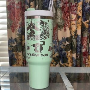 40oz Moana Themed Mint Green Tumbler